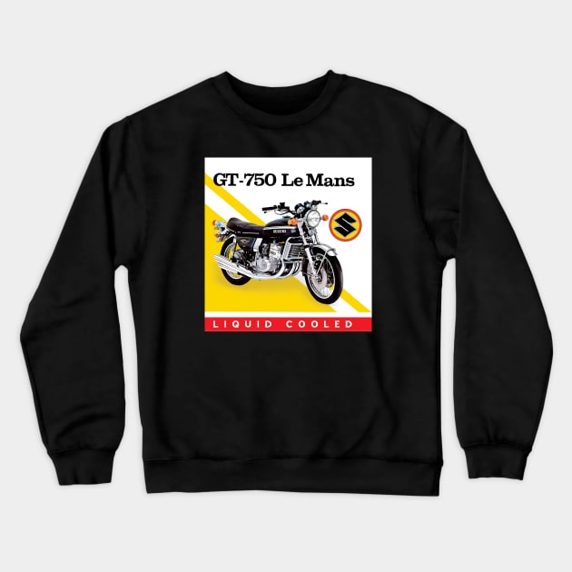 Suzuki GT-750 Le Mans Crewneck Sweatshirt by Midcenturydave